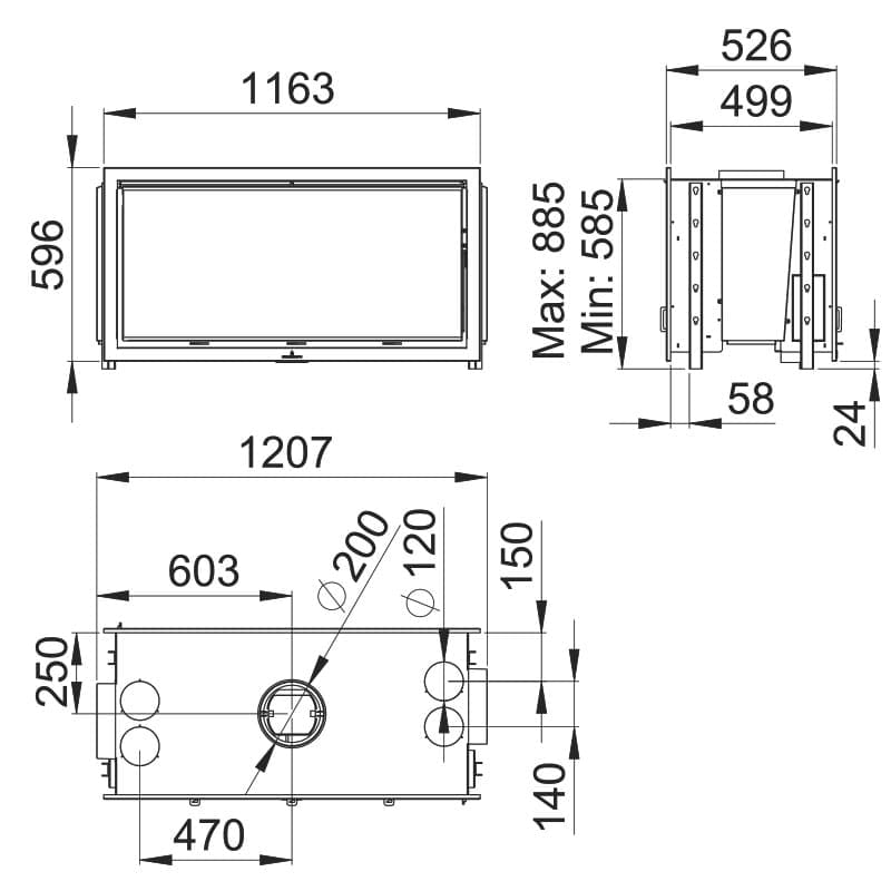 Estufa de Leña Insertable Cairo 110-D (Bronpi)