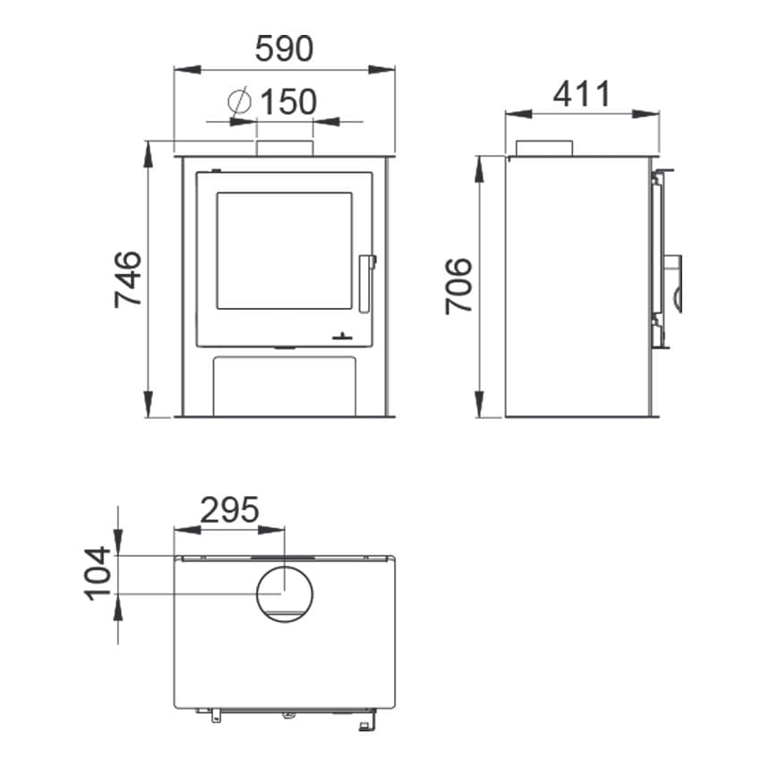 Estufa de Leña Bronpi Modelo Gijón - Akimarket.es